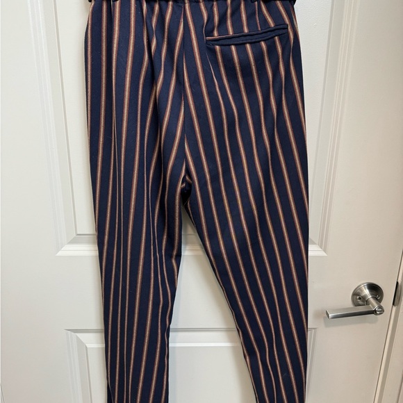 Zara Navy Striped High-Waist Pants - Picture 5 of 5